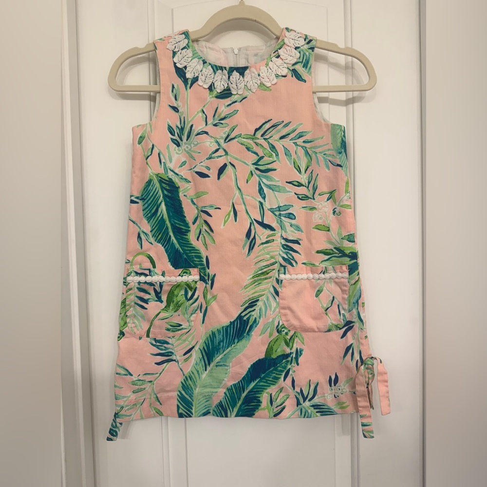 Lilly Pulitzer Girls Monkey Print Dress Size 8 Pink Tropical